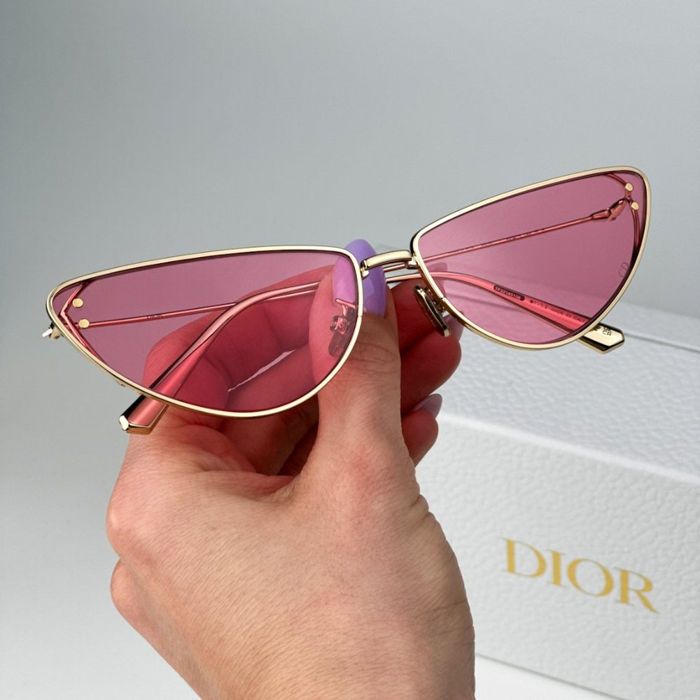 Dior MISSDIOR B1U B0N0 BRAND NEW Sunglasses Gold Pink Unisex Metal Cat Eye - Picture 3 of 14